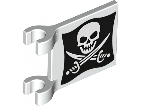 Флаг Lego Flag 2 x 2 Square with Skull and Crossed Cutlasses (Jolly Roger) Pattern 2335pb130 U